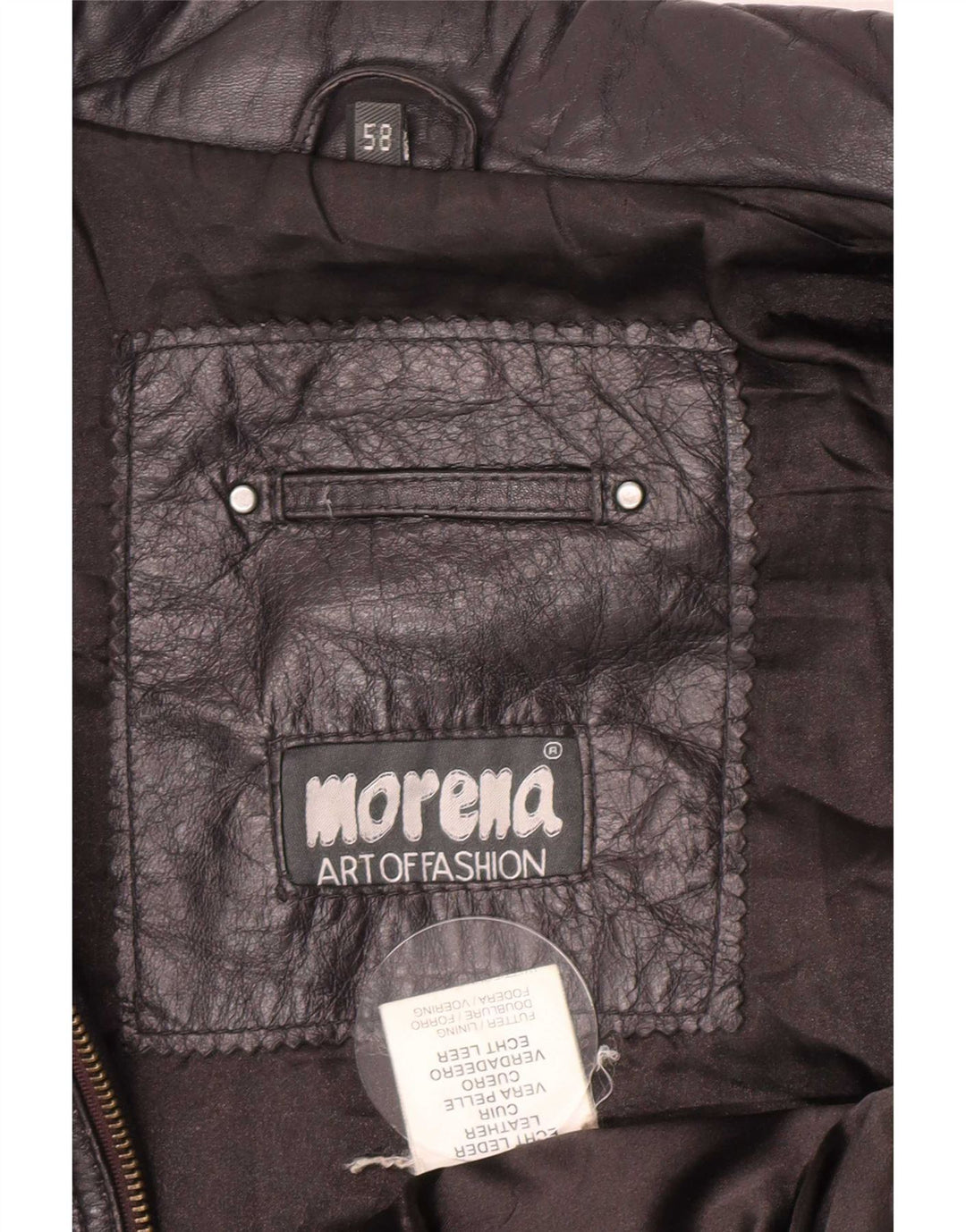 Męska kurtka skórzana Morena UK 44 2XL Granatowa Biker