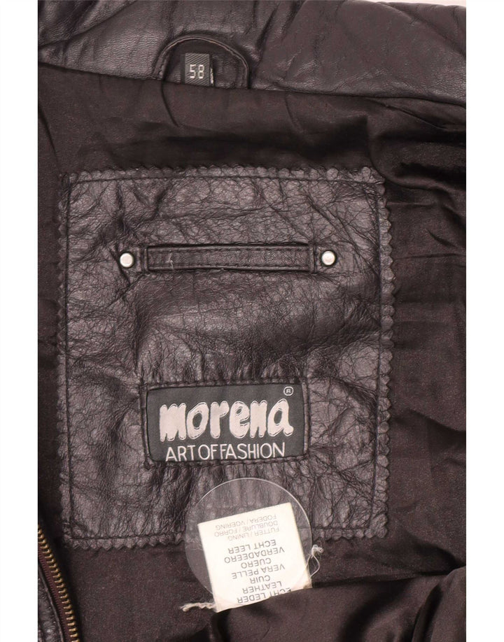 Męska kurtka skórzana Morena UK 44 2XL Granatowa Biker