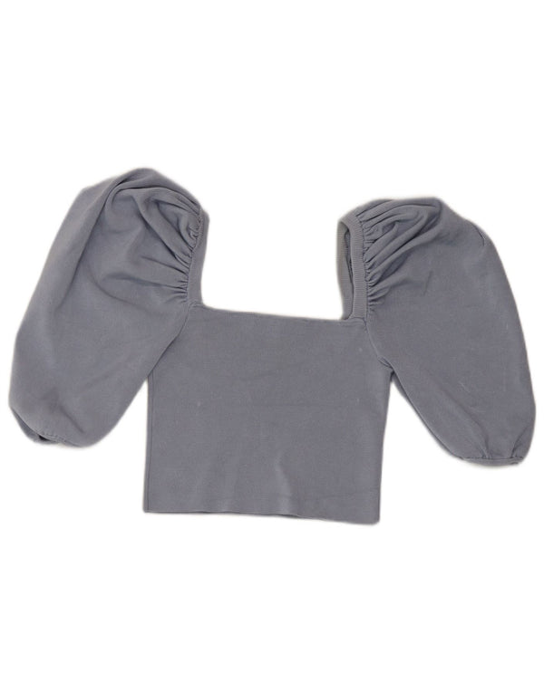 Damski top z odkrytymi ramionami Zara UK 8 Small Blue Viscose