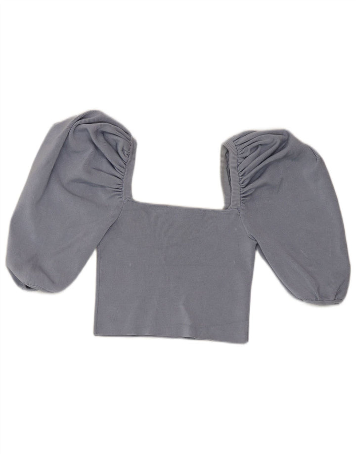 Damski top z odkrytymi ramionami Zara UK 8 Small Blue Viscose