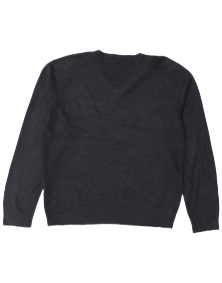 Męski sweter Marks & Spencer Blue Harbor z dekoltem w kształcie litery V, mały, granatowy