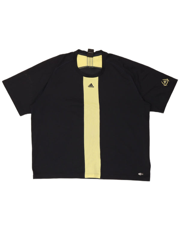 Męski T-shirt ADIDAS Climacool Top 2XL Czarny poliester z blokami kolorów