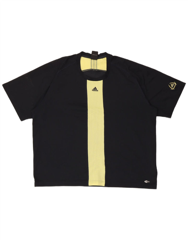 Męski T-shirt ADIDAS Climacool Top 2XL Czarny poliester z blokami kolorów