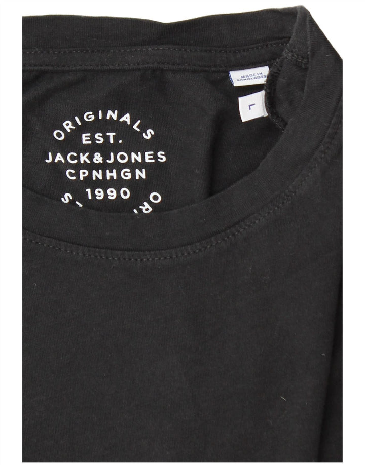 T-shirt męski Jack & Jones, duży, czarny, z blokami kolorów