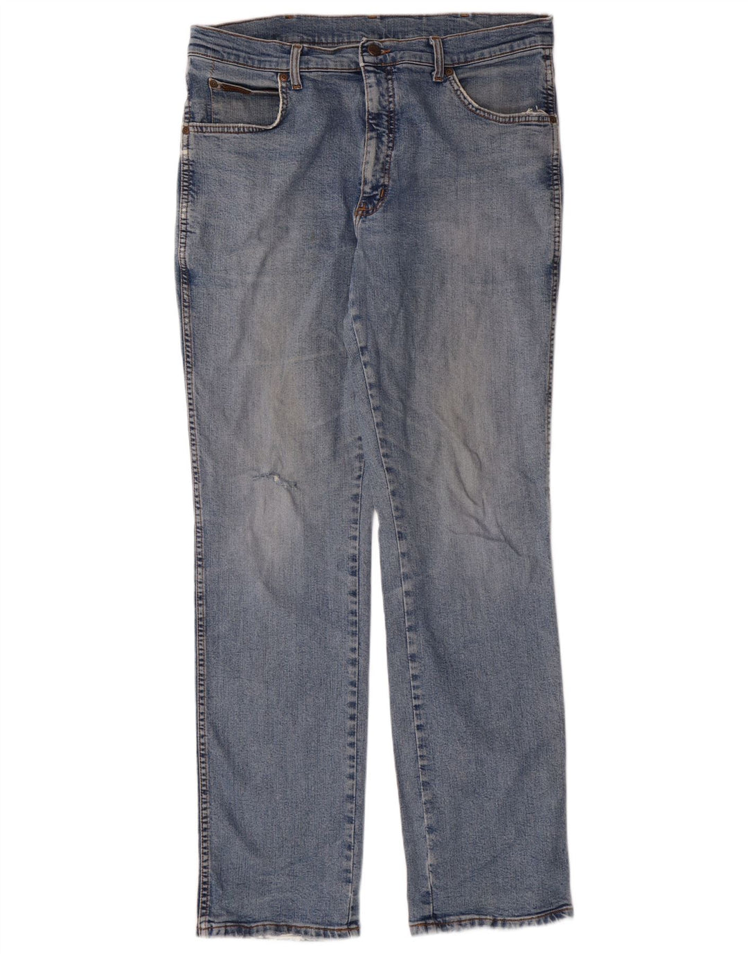 Męskie proste dżinsy Wrangler W36 L34 Niebieskie, bawełniane, klasyczne