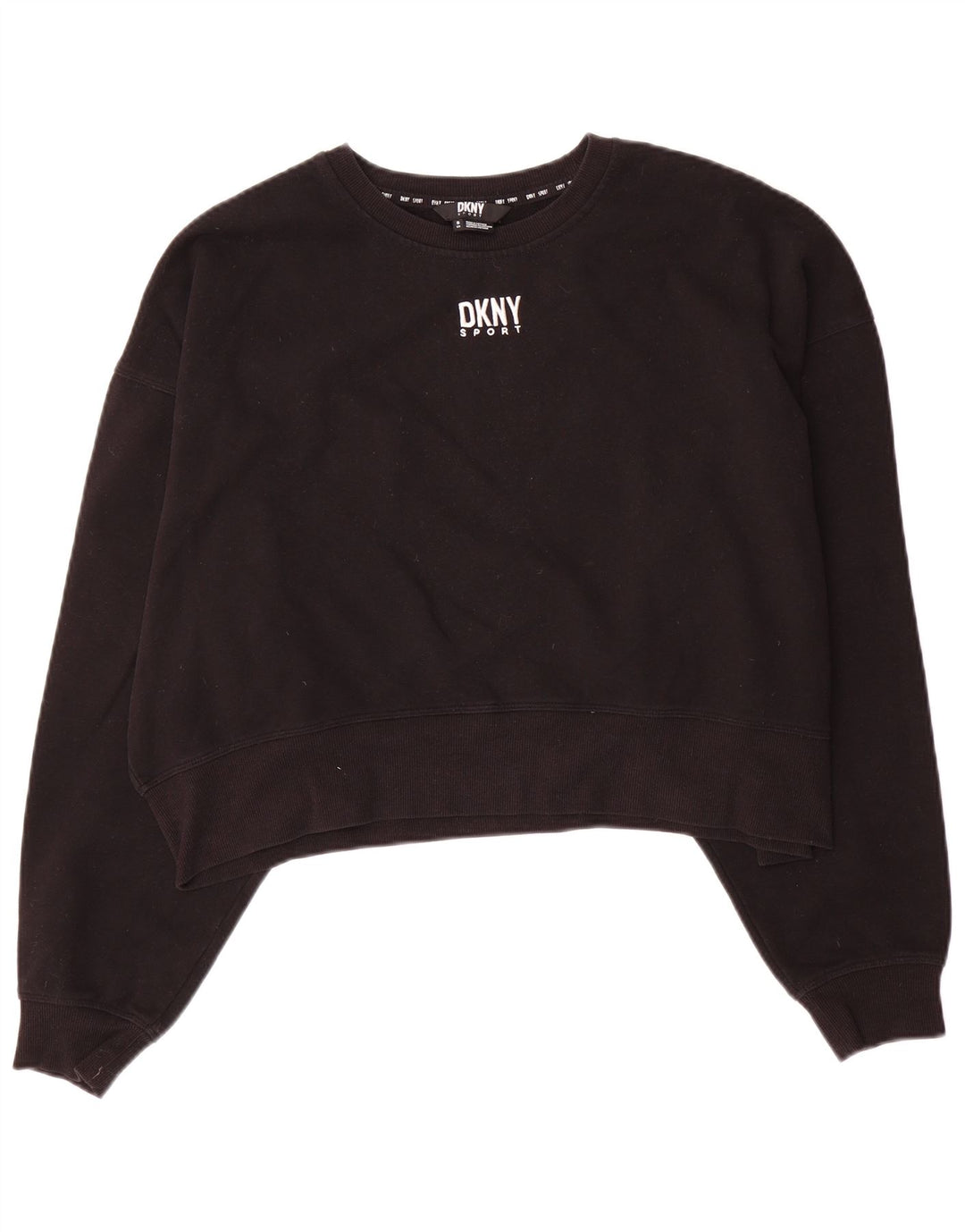 Damska bluza oversize Dkny Crop UK 10, mała, czarna bawełna