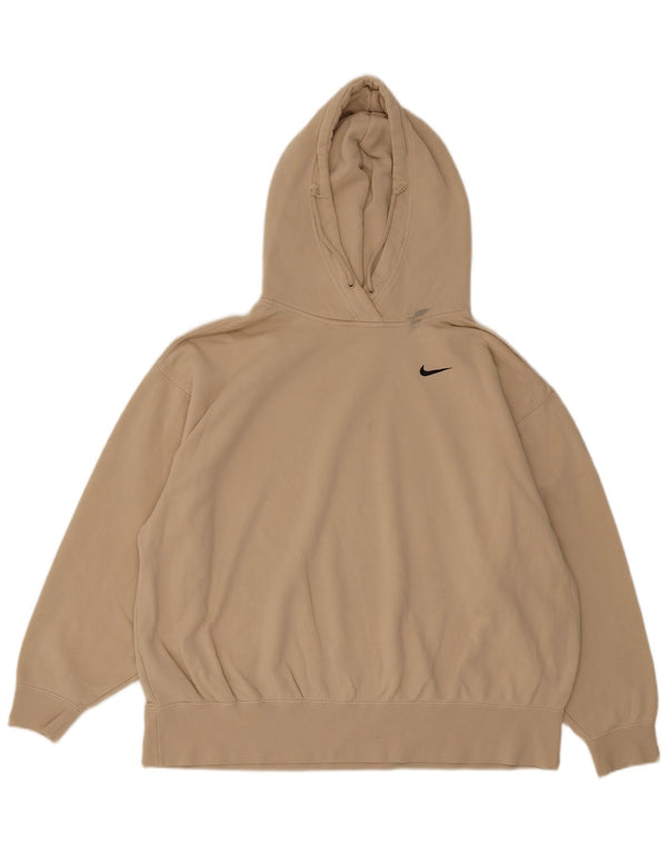 Męska bluza z kapturem Nike o luźnym kroju XL, beżowa, bawełniana