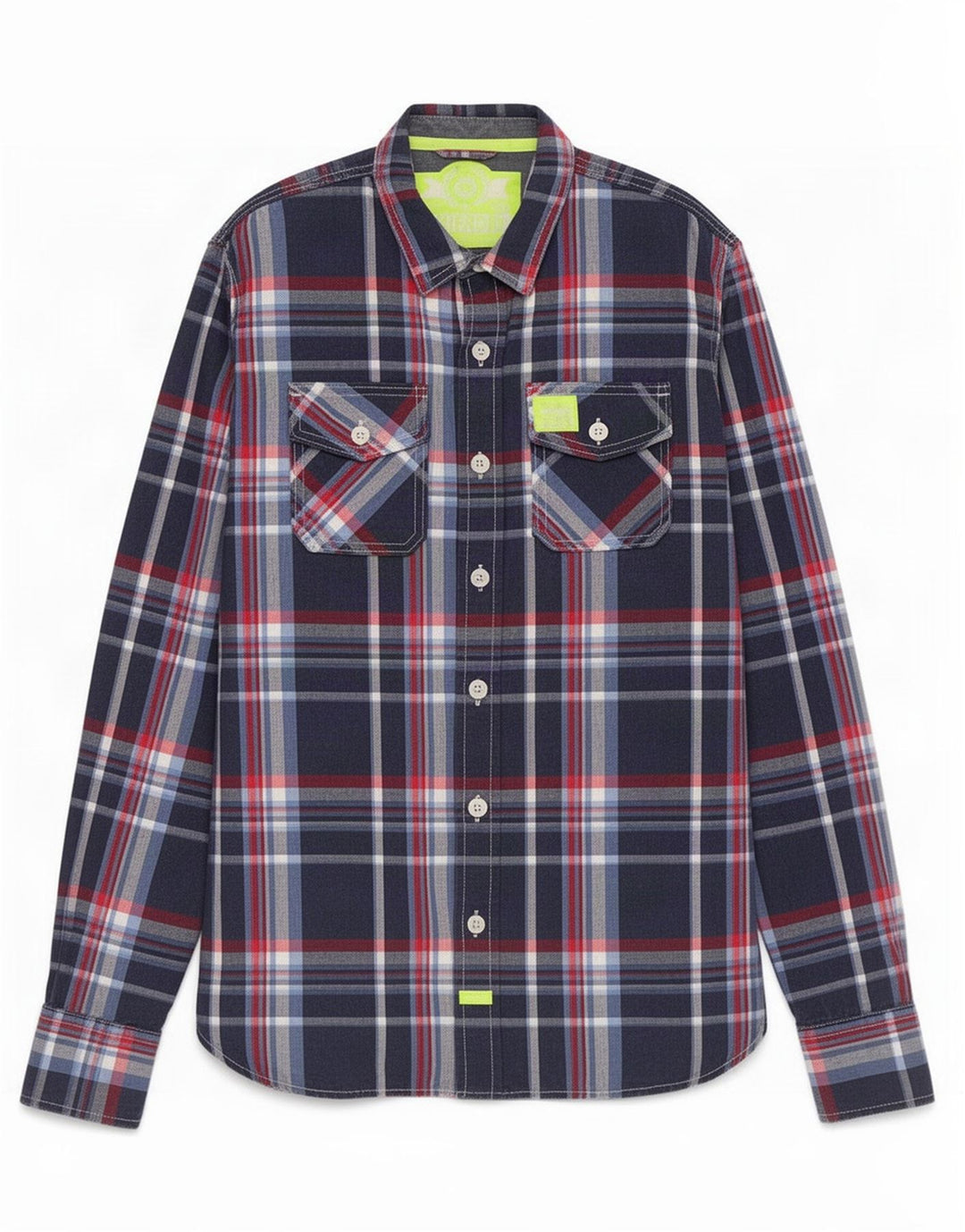 Koszula męska Superdry XL, bawełniana, granatowa w kratkę