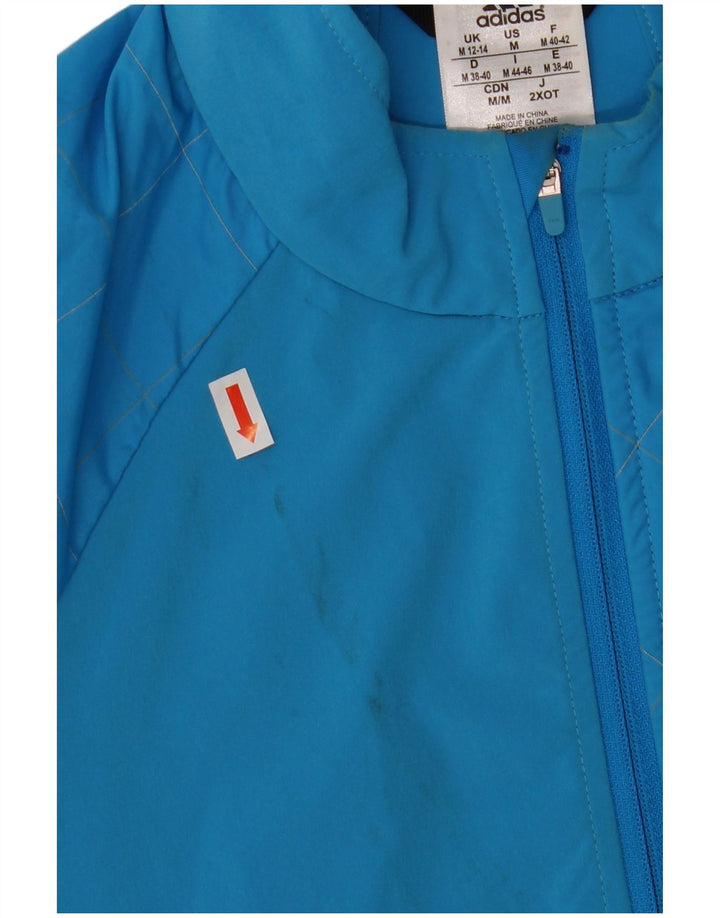 Damska bluza dresowa Adidas, kurtka rowerowa UK 12/14, średni niebieski poliester