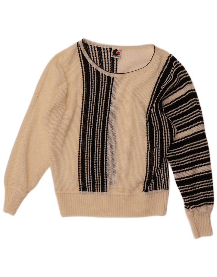 Damski sweter BODE z dekoltem w łódkę, EU 40, średnie złamane białe paski