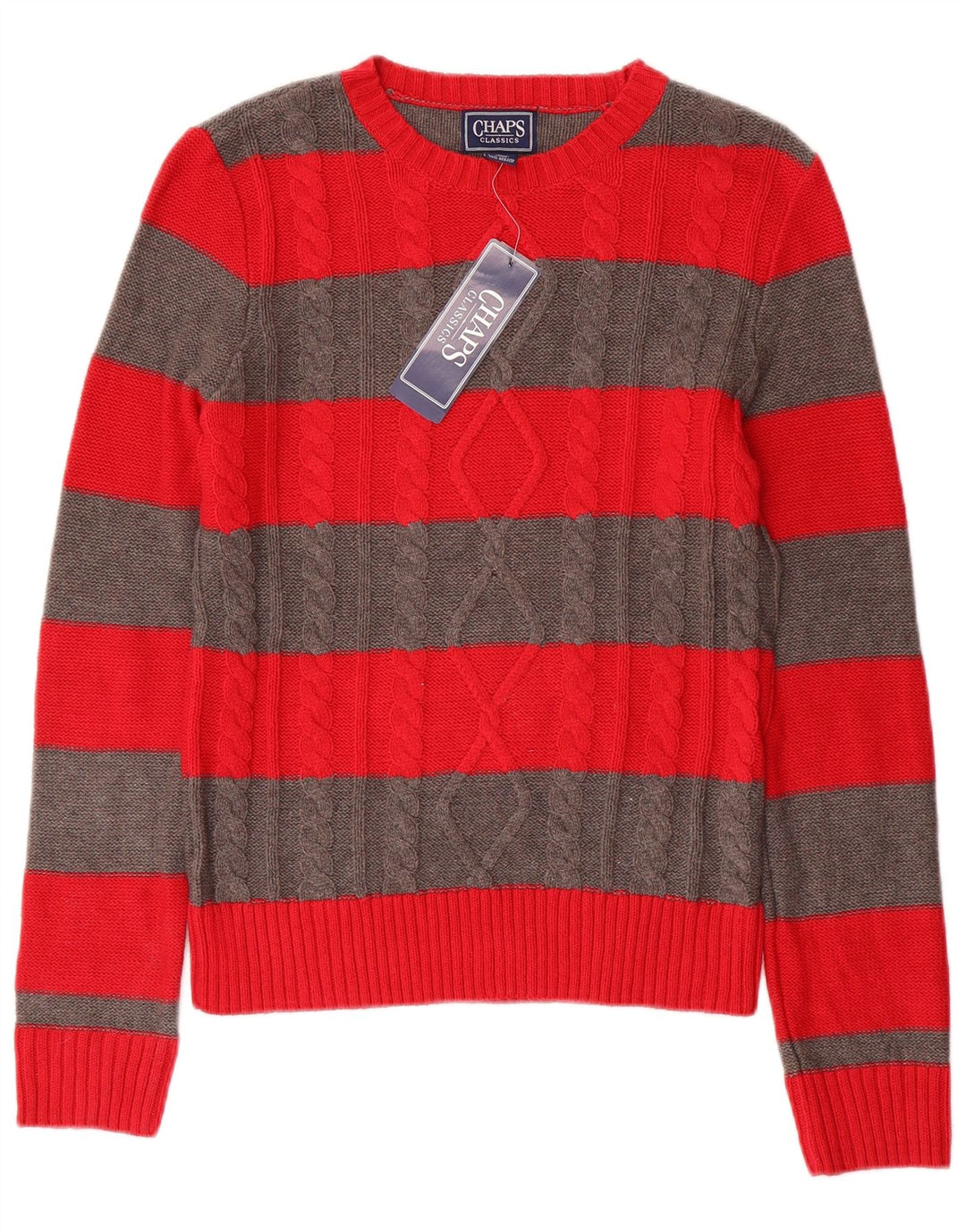 Damski sweter Chaps Classics z dekoltem w łódkę UK 10 w małe czerwone paski