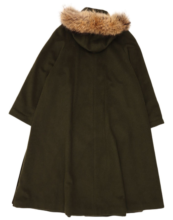 Damski płaszcz oversize z kapturem Moessmer UK 10 Small Khaki
