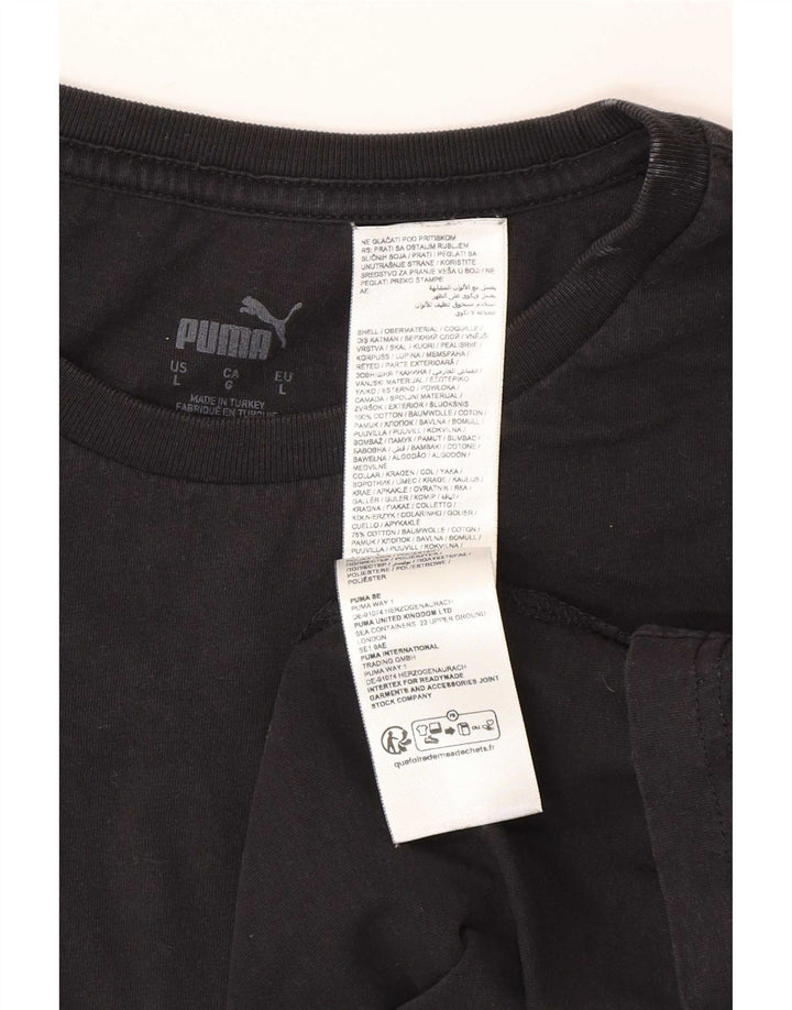 T-shirt męski Puma, duży, czarny, bawełniany