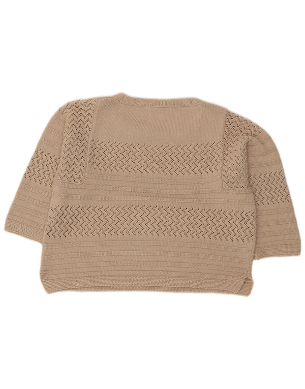 Damski sweter Monsoon Crop 3/4 z dekoltem w łódkę, UK 14, średni beż