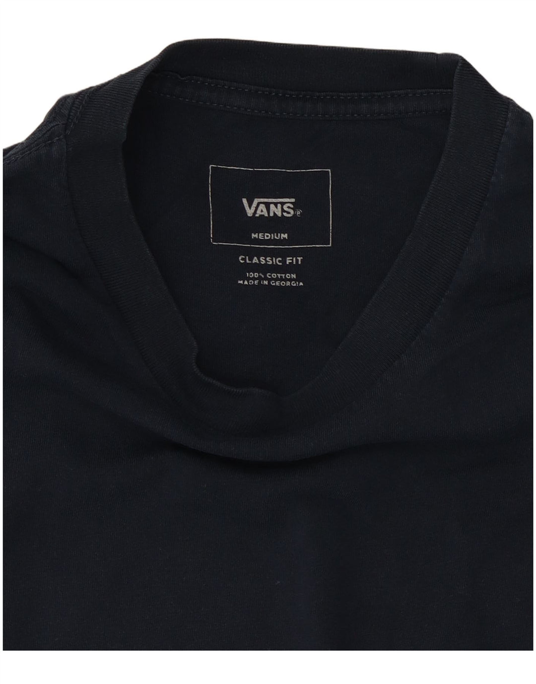 T-shirt męski VANS o klasycznym kroju, średni, granatowy, bawełniany