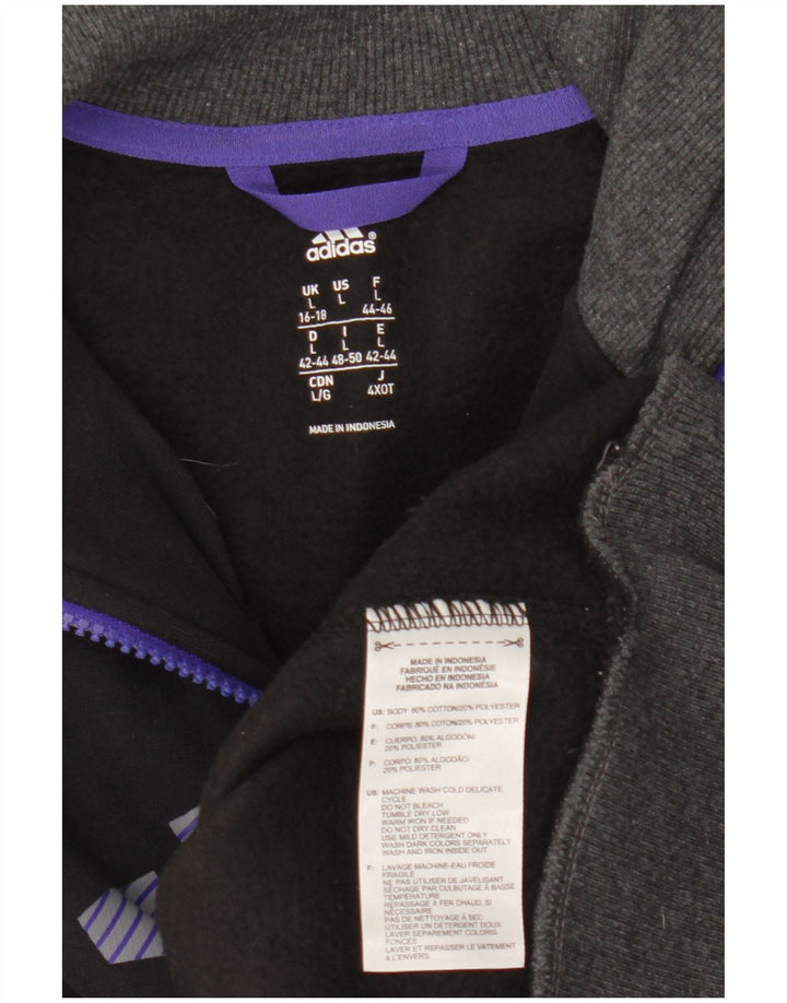 Damska bluza ADIDAS z grafiką i zamkiem błyskawicznym, UK 16/18, duża czarna