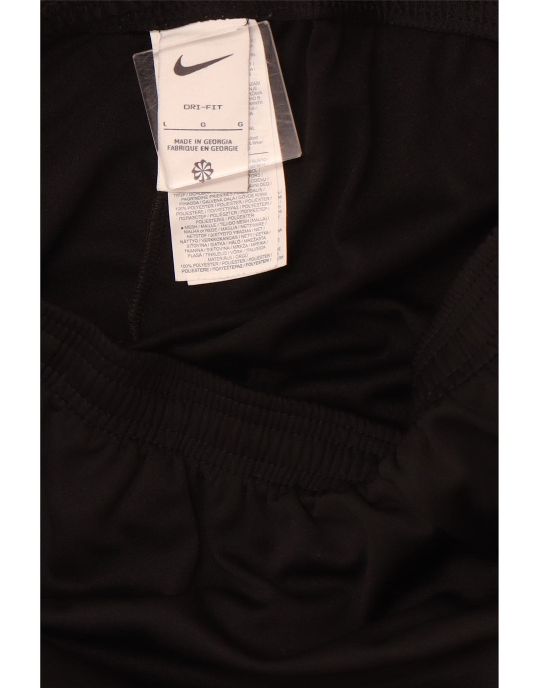 Męskie spodnie dresowe NIKE Dri Fit, duży czarny poliester z blokami kolorów