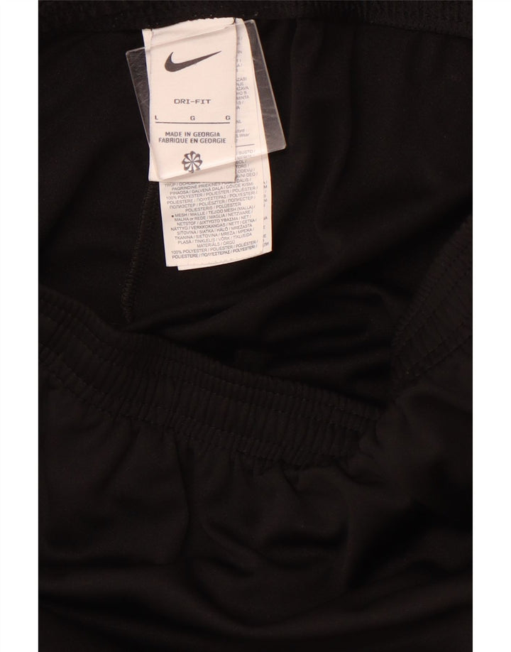 Męskie spodnie dresowe NIKE Dri Fit, duży czarny poliester z blokami kolorów