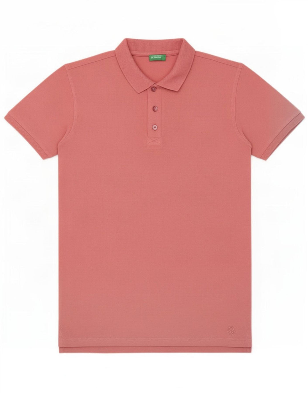 Męska koszulka polo Benetton Regular, mała, różowa, bawełniana
