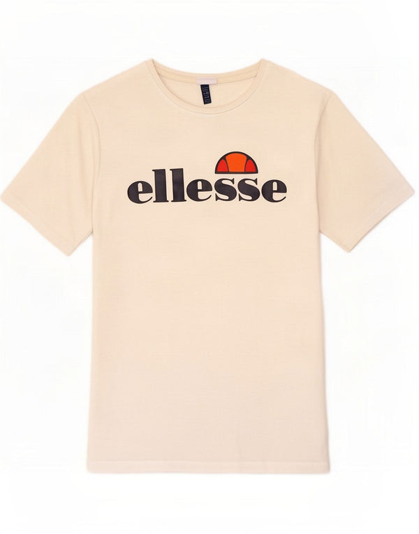Damska koszulka z grafiką Ellesse Top UK 14, duża, złamanej bieli, bawełniana
