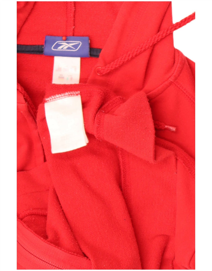 Damski sweter Reebok z grafiką i zamkiem błyskawicznym, UK 14, średni czerwony poliester