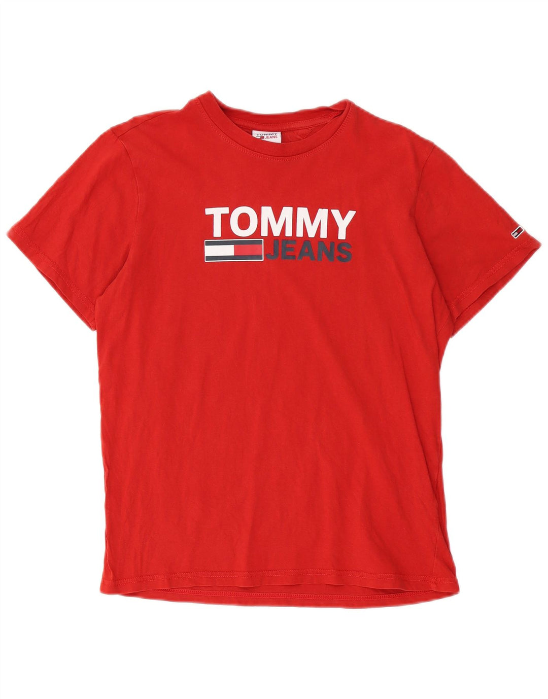 Męski T-shirt z grafiką Tommy Hilfiger, mały, czerwony
