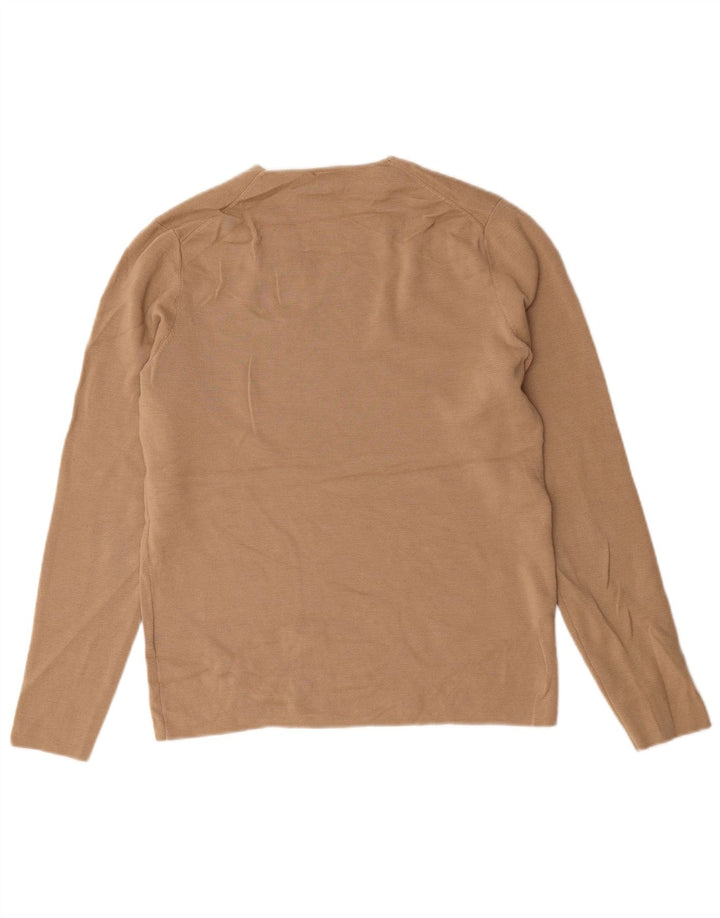 Cos Damski sweter z dekoltem w kształcie litery V, UK 14, średnia beżowa wełna