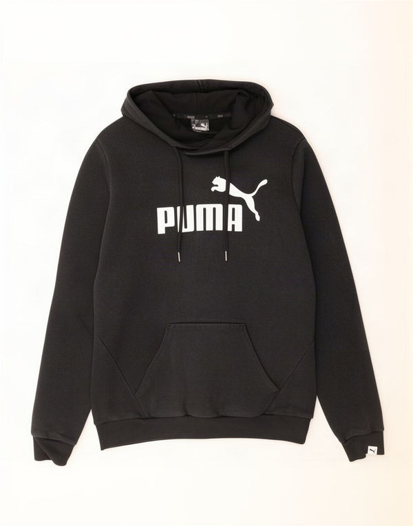 Damska bluza z kapturem Puma z grafiką UK 12, średnia czarna bawełna