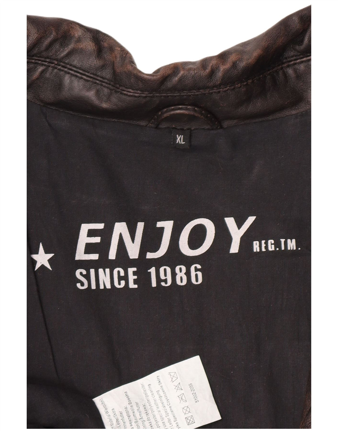 ENJOY Męska skórzana kurtka wojskowa UK 42 XL z brązowej skóry