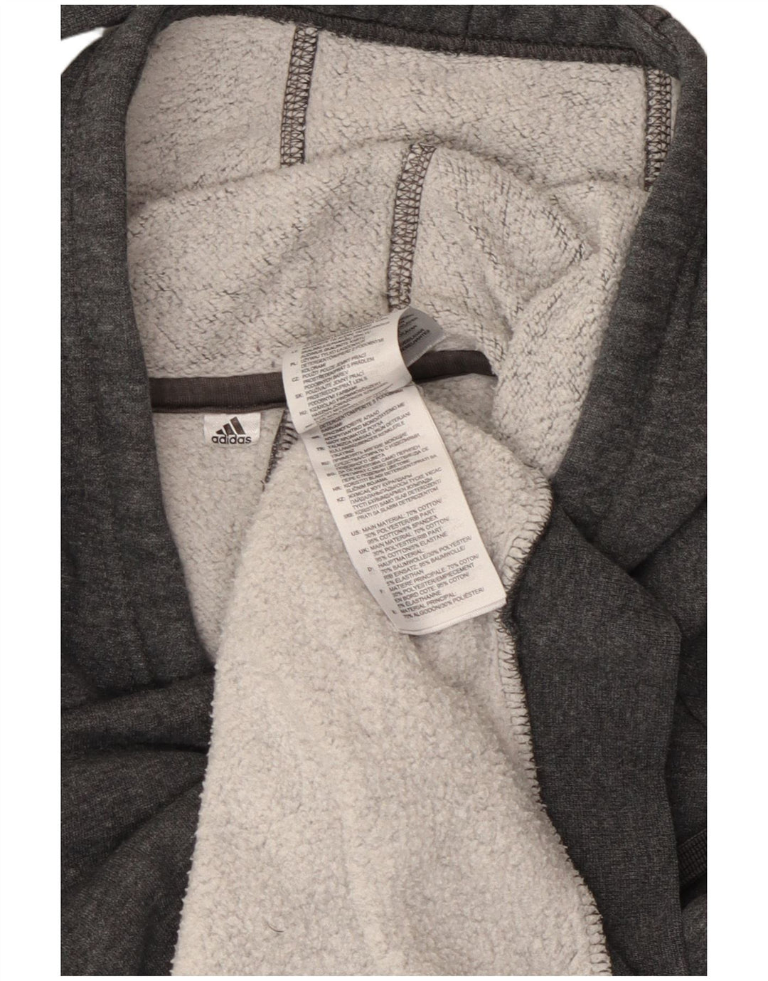 Adidas Męska bluza z kapturem, mała, szara, bawełniana
