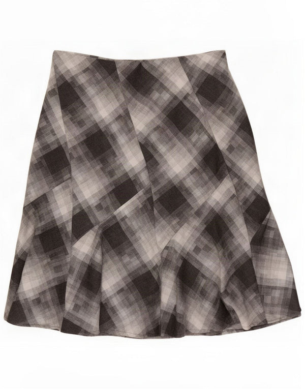 Marks & Spencer Damska spódnica midi UK 20 2XL W38 Szara krata Poliester