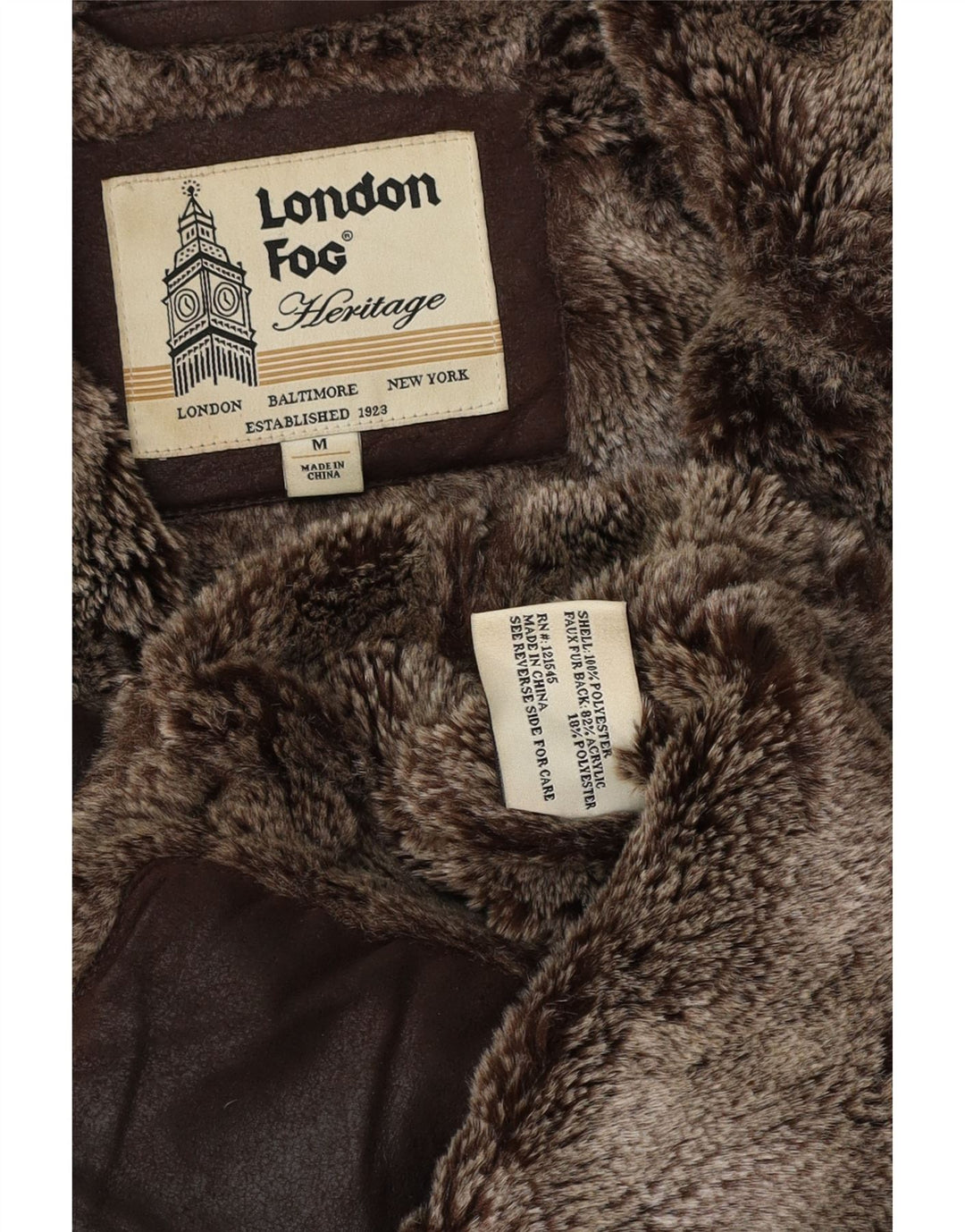 Kurtka męska London Fog Heritage Sherpa UK 38 Średni brązowy akryl