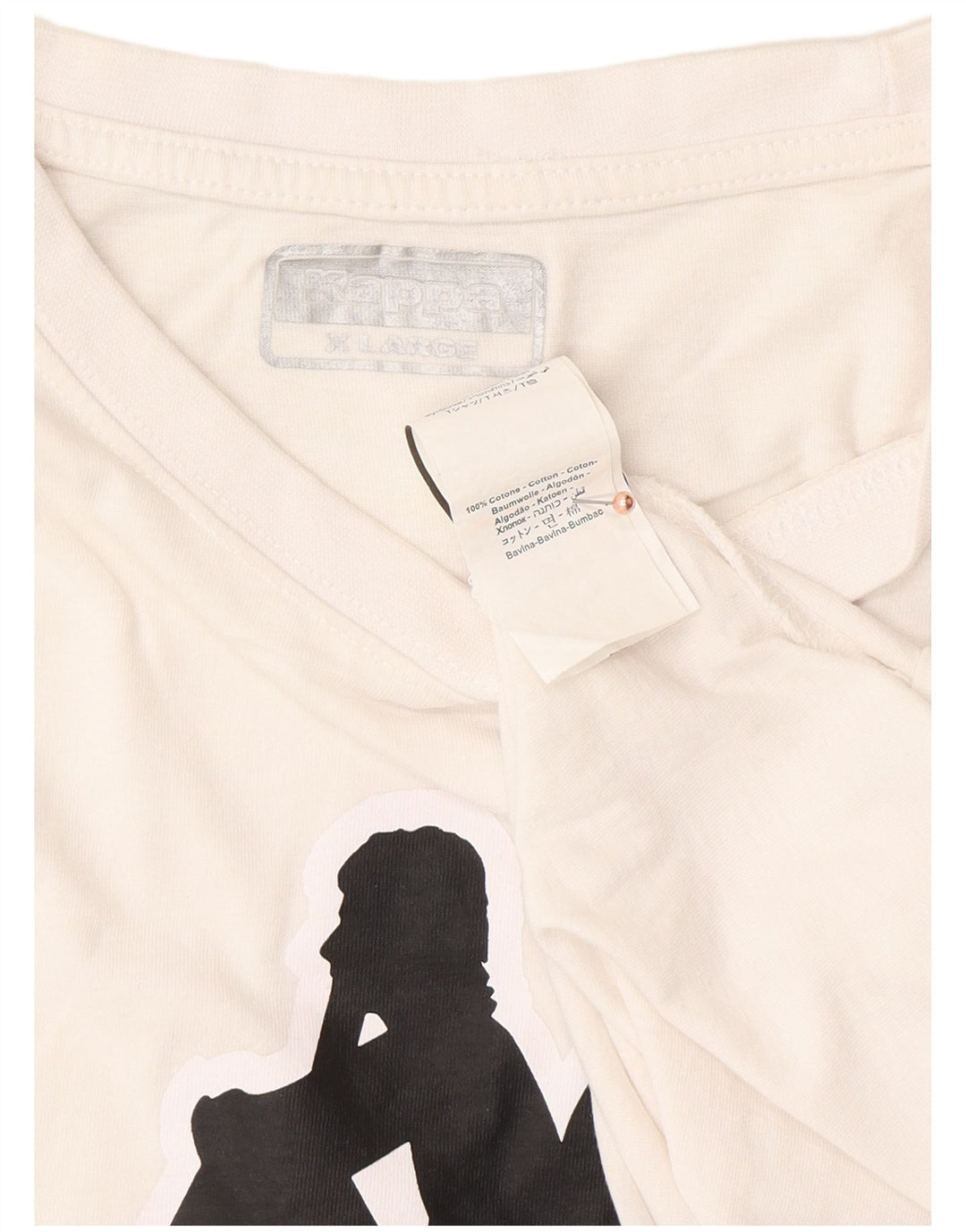 Męska koszulka z grafiką KAPPA, góra XL, biała bawełna