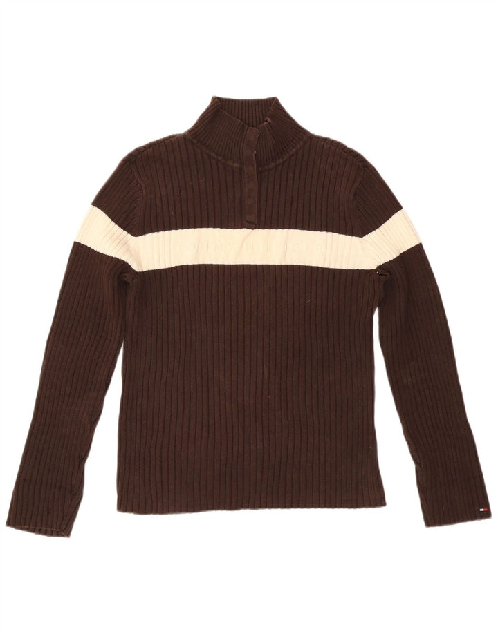 Damski sweter zapinany na guziki TOMMY HILFIGER UK 18 XL brązowy