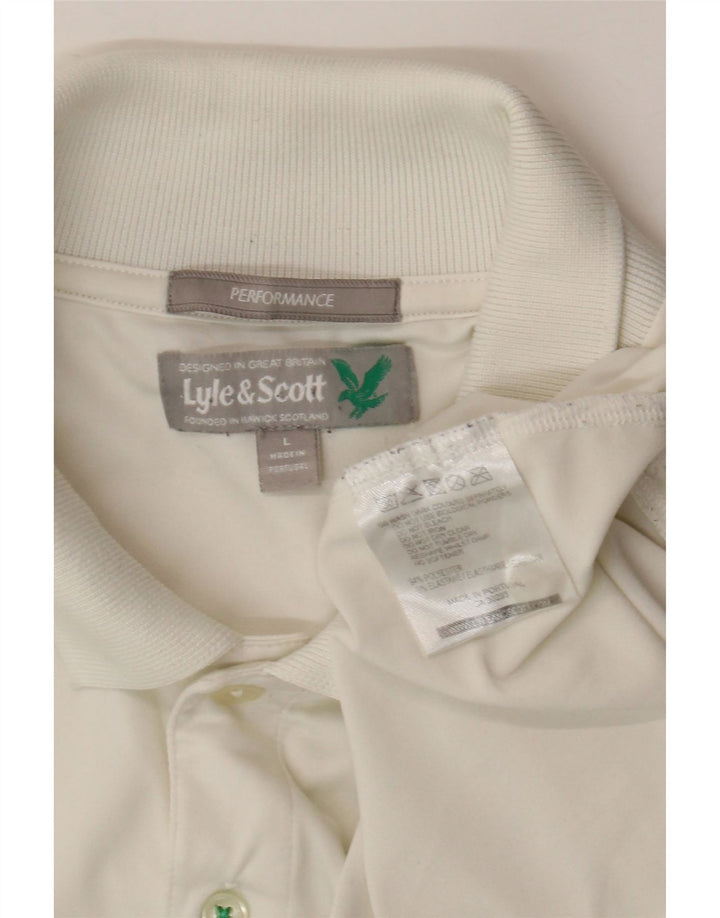 Męska koszulka polo Lyle & Scott, duża, biała, z poliestru