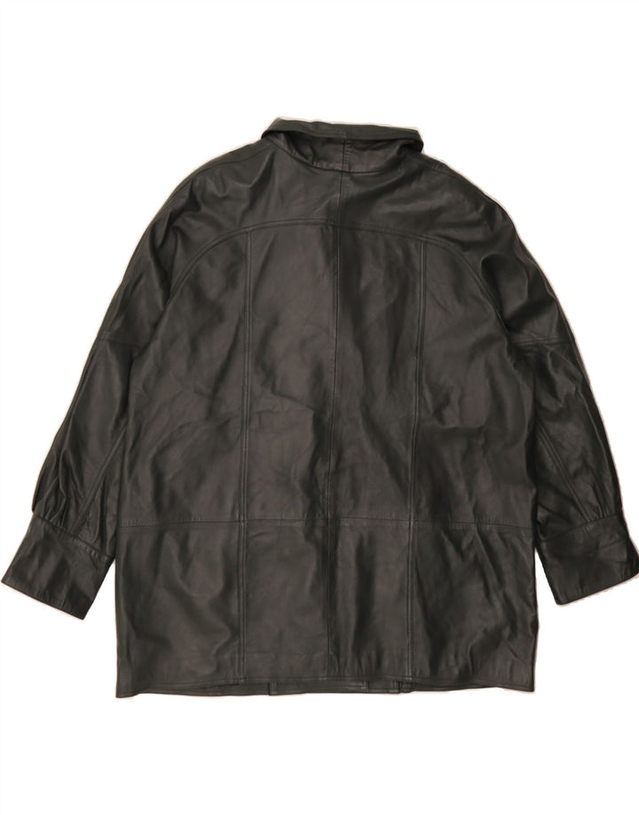 MORENA Womens Leather Jacket IT 54 3XL Black Leather Vintage Morena and Second-Hand Morena from Messina Hembry 