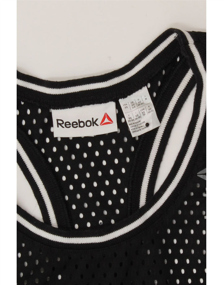 Damska kamizelka Reebok See Through Graphic Top UK 4/6 XS Czarny poliester
