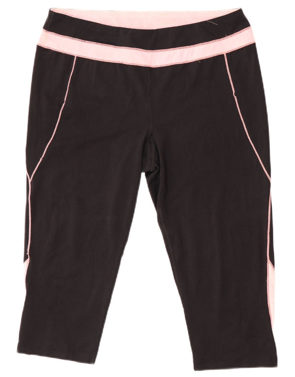 Damskie legginsy Fila Capri UK 14, duży, czarny poliester z blokami kolorów