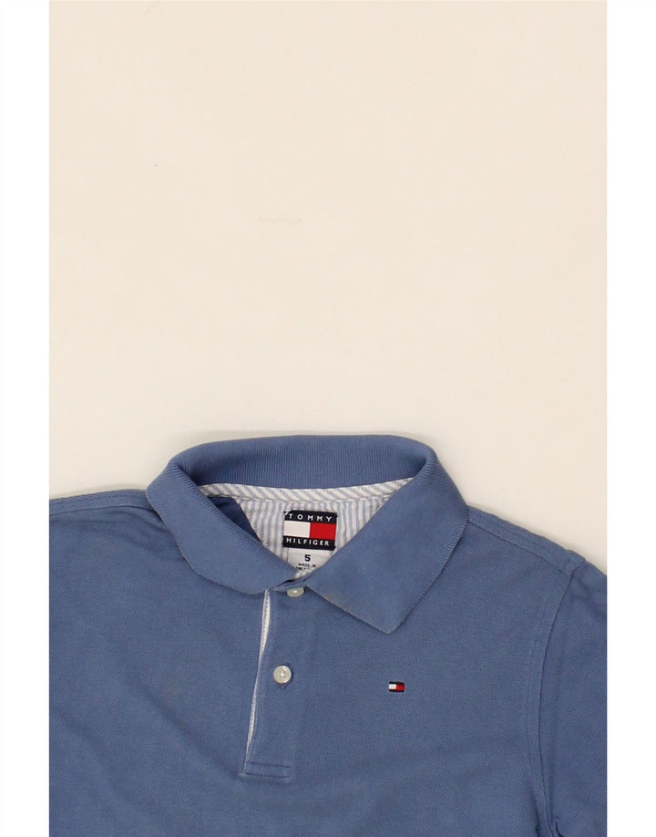 TOMMY HILFIGER Boys Polo Shirt 4-5 Years Blue Cotton Vintage Tommy Hilfiger and Second-Hand Tommy Hilfiger from Messina Hembry 