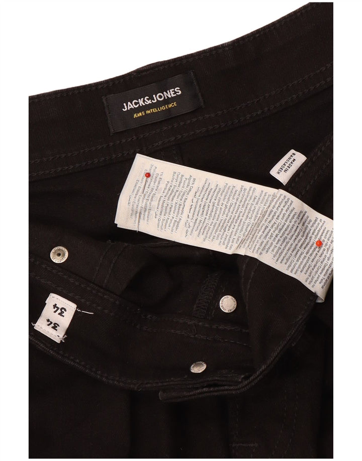 Męskie jeansy typu slim Jack & Jones W34 L34, czarne, bawełniane