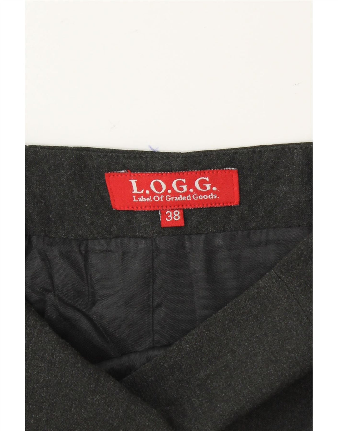 L.O.G.G Womens Straight Skirt EU 38 Medium W28  Grey Vintage L.O.G.G and Second-Hand L.O.G.G from Messina Hembry 