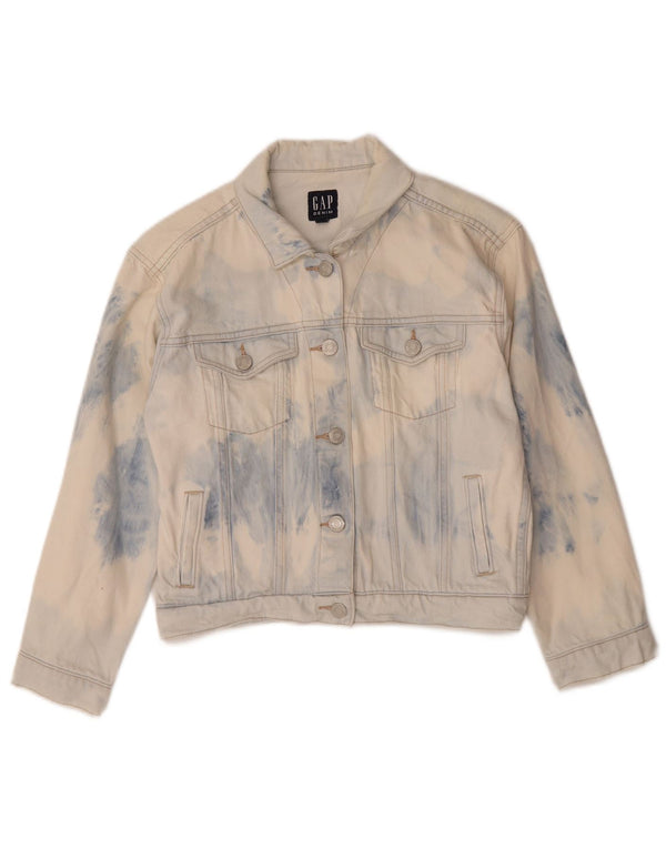 Damska kurtka jeansowa Gap Crop UK 6 XS, niebieska, bawełniana typu Tie Dye