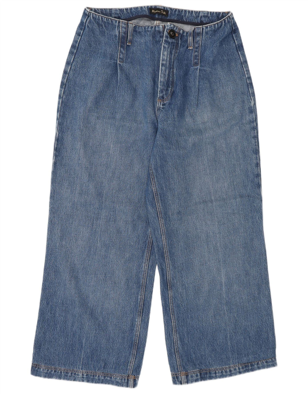 Damskie jeansy z szeroką nogawką Massimo Dutti W30 L26 Niebieskie