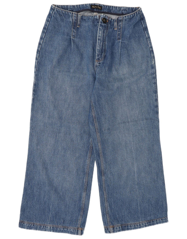 Damskie jeansy z szeroką nogawką Massimo Dutti W30 L26 Niebieskie