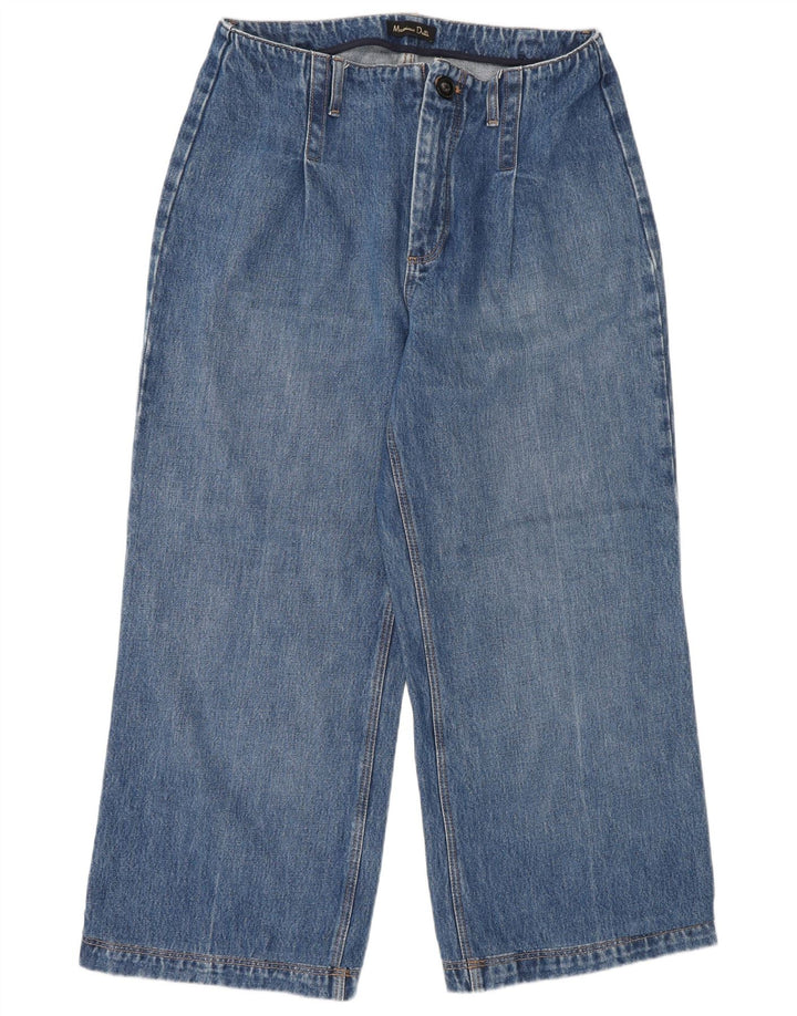 Damskie jeansy z szeroką nogawką Massimo Dutti W30 L26 Niebieskie
