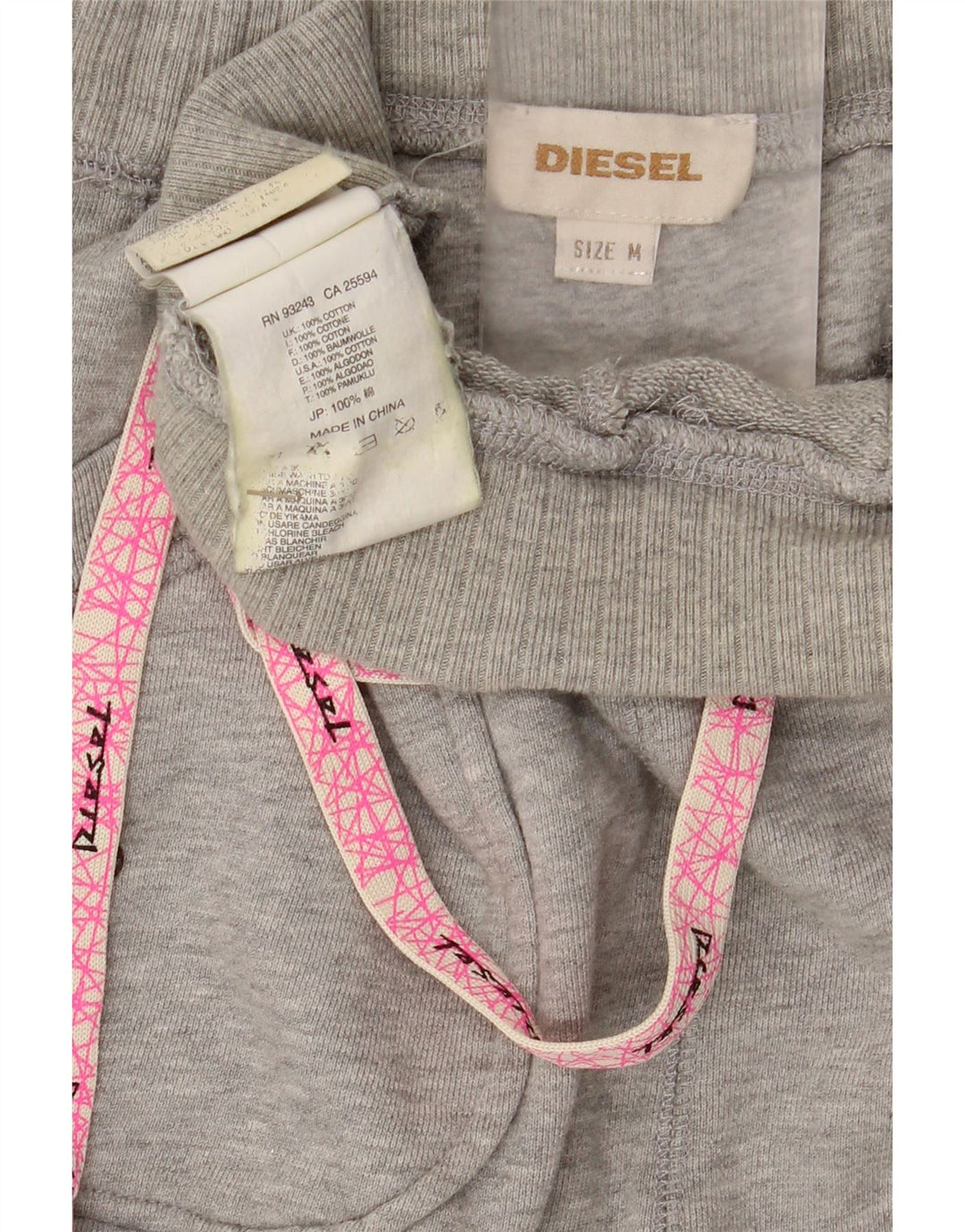 Damskie spodnie dresowe Diesel Joggers UK 14 Średnioszary bawełniany