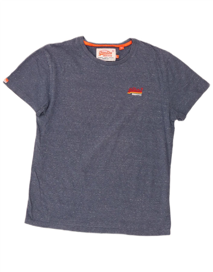 Męski T-shirt Superdry, duży, niebieski, bawełniany w cętki