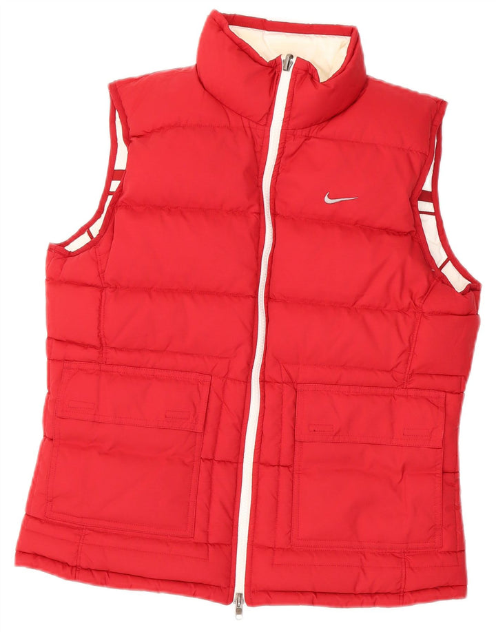 Dwustronna wyściełana kamizelka damska Nike UK 14/16, duża, biała, poliester