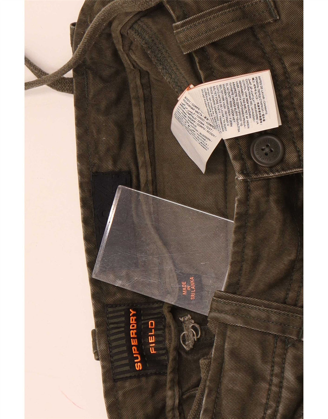 Męskie spodenki cargo Superdry W32, średnia bawełna khaki