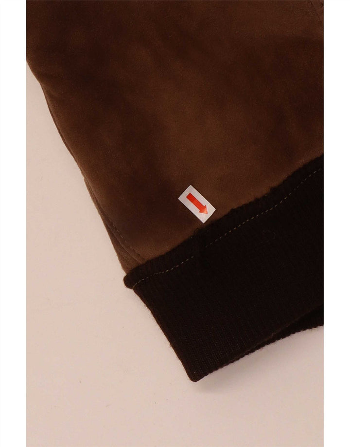 Męska kurtka shearling w stylu vintage IT 52 XL w kolorze brązowym